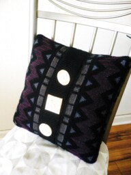 Hand Made Pillow, Soft & Cuddly, Made Ceramic Buttons Detail, Sweater Style Couch Decorative Housewarming Gift Idea