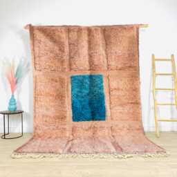 Hand Tufted Peach Moroccan Rug, Shag Custom Made Carpet, Large Area Berber Rug