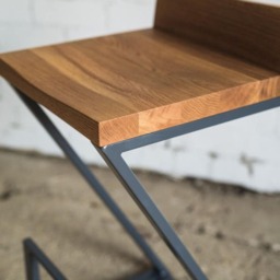 Hand-Crafted Industrial Bar Chair With Backrest, Urban Loft Style - thumbnail 3