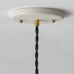 Large Montebello - Ceramic Pendant Ceiling Light Handmade Minimalist Scalloped Hanging Fixture in Bone White - thumbnail 2