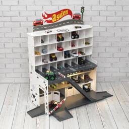 Personalized Toy Car Garage With Ramp & Us License Plate - thumbnail 3