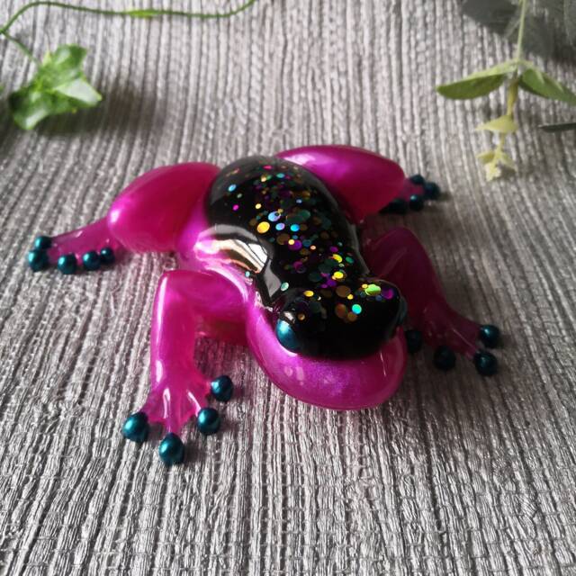 Frog Ornament, Gift, Amphibian Statue, Alternative Home Decor, Unusual Decoration, Figurine, Pink Frog, Toad Ornament - image 1
