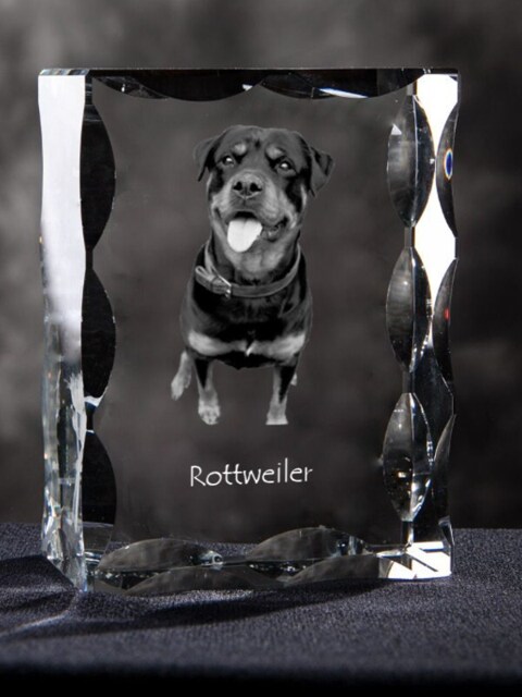 Rottweiler, Cubic Crystal With Dog, Souvenir, Decoration, Limited Edition, Collection - image 1