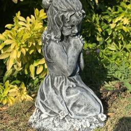 Stone Garden Cute Praying Girl Large Statue Ornament - thumbnail 3