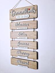 Grandparents Gift, Grandkids Birthday Reminder, Xmas Gift For Grandparents, Wooden Wall Hanging, Christmas Parents - thumbnail 1