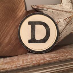 20cm Round Letter D Sign, Monogram, Initial, Wall Art, Home Decor, Rustic Letters, All Letters Available, Inc Ampersand, Typewriter Style - thumbnail 2