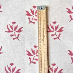 1631. Saskia Soft Red Block Print Linen Look 100% Cotton Cushion Cover - thumbnail 3