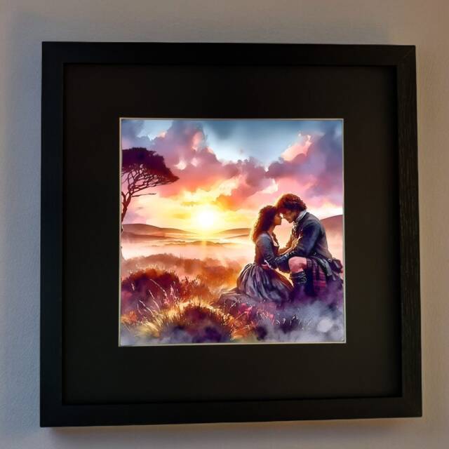 Outlander Print Jamie & Claire, Eve Of Culloden - 21cm X 21cm - image 1