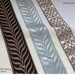 Drapes With Ribbon Trims, Add Fabric Trim To Your Drapes, Curtains, Drapery Banding, Upscale Designer Draperies, 3 - thumbnail 2