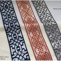 Drapes With Ribbon Trims, Add Fabric Trim To Your Drapes, Curtains, Drapery Banding, Upscale Designer Draperies, 3 - thumbnail 3