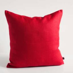 Red Linen Cushion Cover in Custom Size For Living Room Decor - thumbnail 2