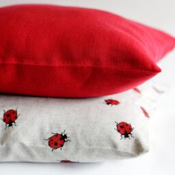 Red Linen Cushion Cover in Custom Size For Living Room Decor - thumbnail 4