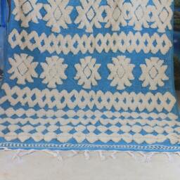 Custom Fabulous Azilal Rug, Authentic Moroccan Rug, Blue & White Carpet, Handmade Bohemian Rug - thumbnail 3