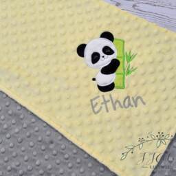 Personalized Baby Blanket-Panda Baby Blanket-Panda Minky Blanket-Personalized Blanket-Minky Girl Boy Blanket - thumbnail 3