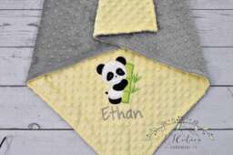 Personalized Baby Blanket-Panda Baby Blanket-Panda Minky Blanket-Personalized Blanket-Minky Girl Boy Blanket - thumbnail 1