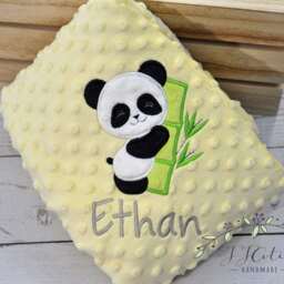 Personalized Baby Blanket-Panda Baby Blanket-Panda Minky Blanket-Personalized Blanket-Minky Girl Boy Blanket - thumbnail 2