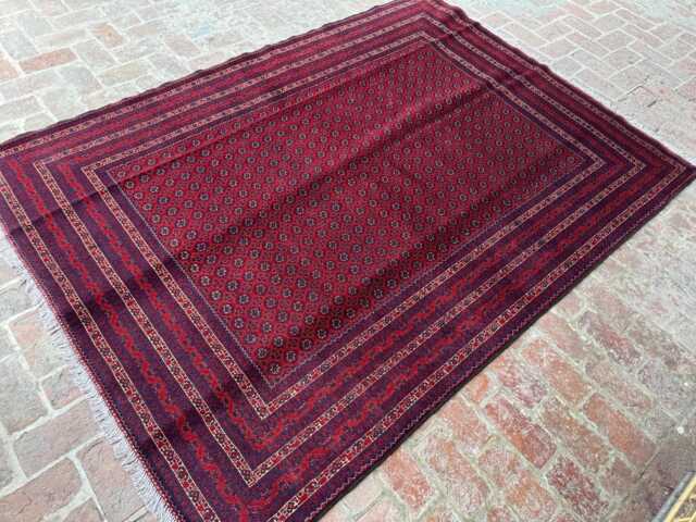 6x9 Handwoven Afghan Bokhara Wool Rug - Premium Geometric Oriental Carpet Sophisticated Area For Office, Living Room, Hallway, Bedroom - image 1