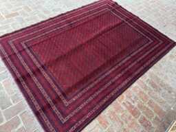 6x9 Handwoven Afghan Bokhara Wool Rug - Premium Geometric Oriental Carpet Sophisticated Area For Office, Living Room, Hallway, Bedroom - thumbnail 1