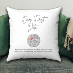 Personalised Map Cushion, Christmas Gift For Him, Custom Map, Where Our Love Story Began, Gift Her, Sentimental Gift, Wife - thumbnail 2