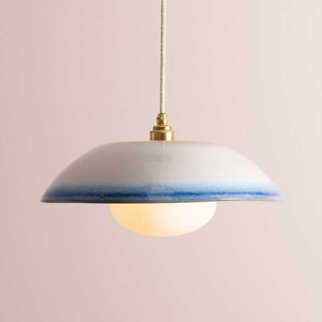 Blue & White Dusk Ceramic Lamp Shade Pendant Set - image 1