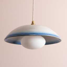 Blue & White Dusk Ceramic Lamp Shade Pendant Set - thumbnail 2