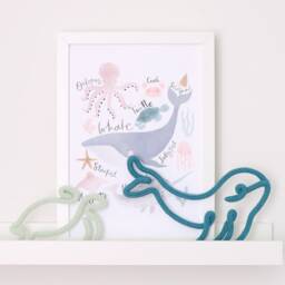 Knitted Wire Whale, Ocean Nursery Wall Art, Under The Sea Nursery, Whale Art - thumbnail 2