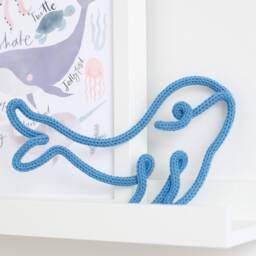Knitted Wire Whale, Ocean Nursery Wall Art, Under The Sea Nursery, Whale Art - thumbnail 1