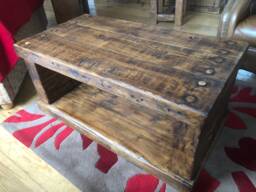 Chunky Rustic Coffee Table Made From Reclaimed Timber - thumbnail 1