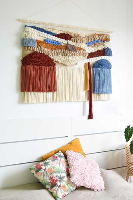 Handmade Woven Tapestry - Large Boho Fiber Art For Commercial Spaces, Neutral Textured Wall Decor Offices - image 1