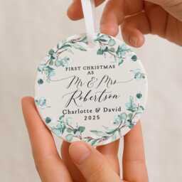 First Christmas Married Ornament, Mr & Mrs Keepsake, 1st Gifts, Bauble - thumbnail 1