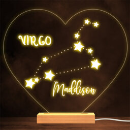 Constellations Zodiac Sign Virgo Personalised Gift Lamp Night Light - thumbnail 1