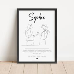 Personalised Friend Line Art Print, Friendship Gift - thumbnail 3