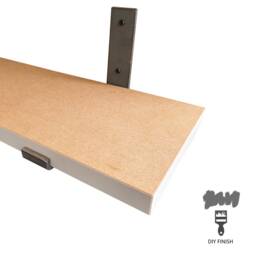Unfinished 18mm Mdf Wall Shelf With Industrial Style Brackets Or Only. All Edges Prepared For Diy Lovers. Various Lengths - thumbnail 2