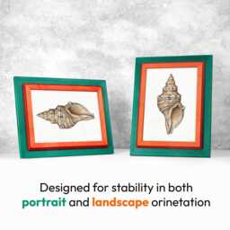 Unique Orange & Green Picture Frame Handmade Wooden Photo Frame, Dopamine Decor - thumbnail 3