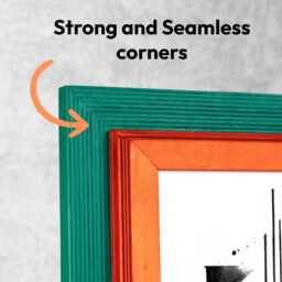 Unique Orange & Green Picture Frame Handmade Wooden Photo Frame, Dopamine Decor - thumbnail 2