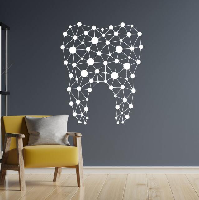 Dental Clinic Wall Decal Geometric Tooth Decor 2643 - image 1