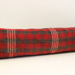 Handmade King Kilim Lumbar Pillow Cover, Turkish Oriental Wool - 12x48 Inch - thumbnail 3