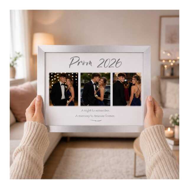 Personalised Prom Photo Frame 3 Collage Frame, Any Title Custom Keepsake - image 1