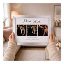 Personalised Prom Photo Frame 3 Collage Frame, Any Title Custom Keepsake - thumbnail 1