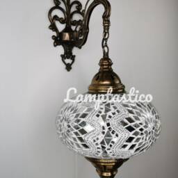 Handmade Mosaic Glass Turkish Wall Sconce Lamp - Bohemian Decor - thumbnail 2