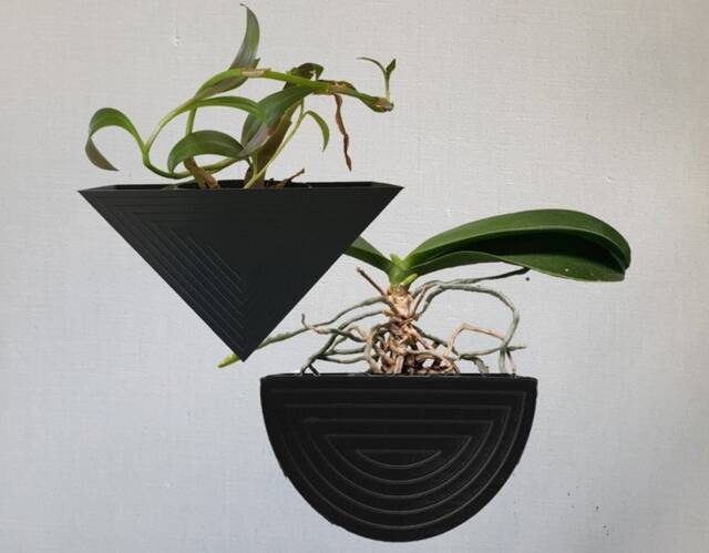 Geometric Wall Plant Pot, Triangle & Semicircle Shape - image 1