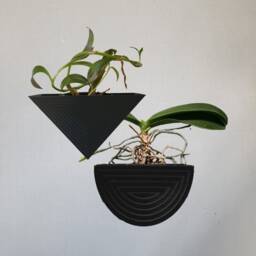 Geometric Wall Plant Pot, Triangle & Semicircle Shape - thumbnail 3