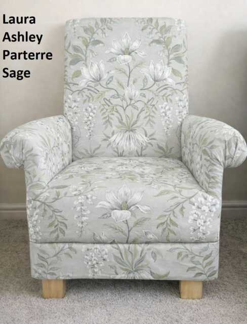 Laura Ashley Adult Armchair Parterre Sage Green Fabric Cranberry Red Floral Accent Chair Pink Grey Josette Belvedere Bacall Austen - image 1