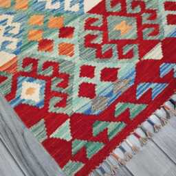 Tribal Runner Rug, Handmade Artisan Afghan Turkish Scandinavian Navajo Bohemian Flatweave Wool Kilim Rug 296x81 cm - thumbnail 3