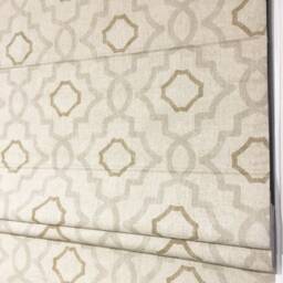Custom Flat Cotton Roman Shade, Swain Geometric Pattern, Window Treatment - thumbnail 3