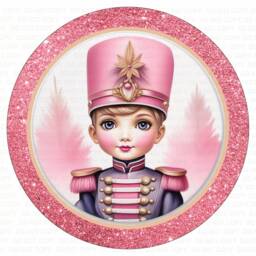 Pink Drummer Boy Sign, Drummer Boy Wreath, Merry Xmas Christmas Wreath Sign UK, Pink Xmas, UK - thumbnail 3