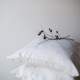 Natural Chequered Linen Pillowcase/Pillow Cover Bedroom Bedding - thumbnail 3