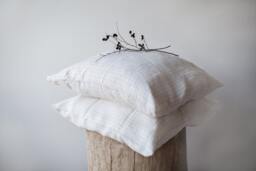 Natural Chequered Linen Pillowcase/Pillow Cover Bedroom Bedding - thumbnail 1