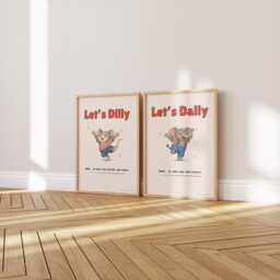 Vintage Nursery Prints - Set Of 2 Old Cartoon Style Playroom Posters - thumbnail 2