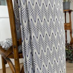 Sample Only - Curtains Made To Measure? Just Need Pole Length & Drop Quote Navy Linen Feather - thumbnail 3